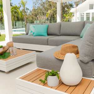 Hannover 5 Seater Outdoor Aluminium Modular Lounge With Coffee Table