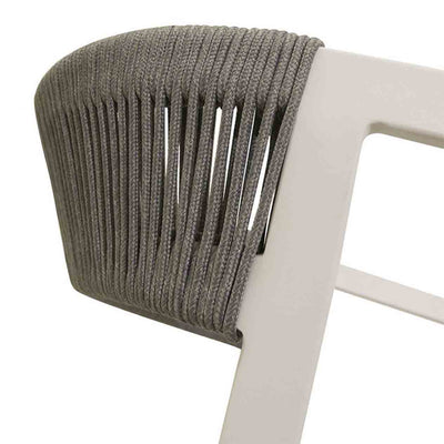 Auto Dining Chair in rope or twist wicker, available in charcoal/white, lightweight for outdoor furniture