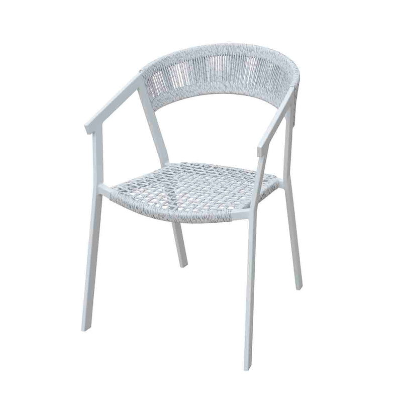 Charcoal and white Auto Dining Chair in rope and twist wicker material, perfect Outdoor Furniture and Outdoor Chairs.