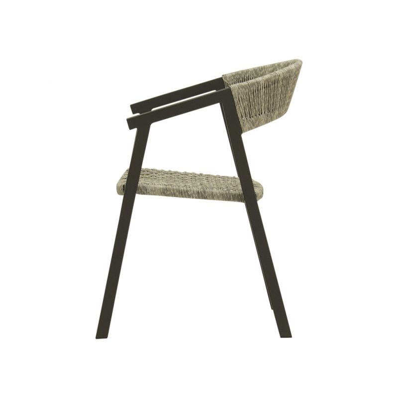 Charcoal and white Auto Dining Chair in rope and twist wicker material, perfect Outdoor Furniture and Outdoor Chairs.