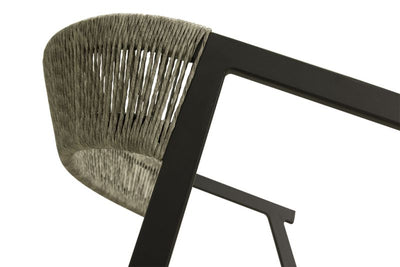 Charcoal and white Auto Dining Chair in rope and twist wicker material, perfect Outdoor Furniture and Outdoor Chairs.