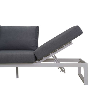 Modular Denver outdoor furniture set in Charcoal or White, can be a one-seater, three-seater sofa, or outdoor lounge