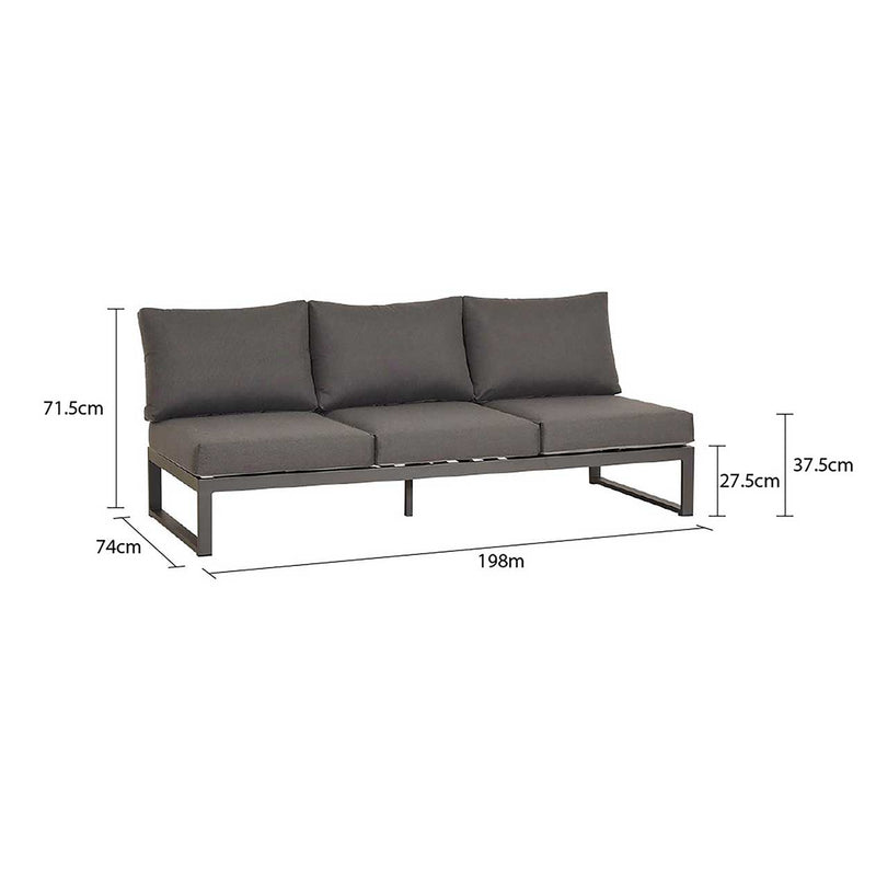 Modular Denver outdoor furniture set in Charcoal or White, can be a one-seater, three-seater sofa, or outdoor lounge