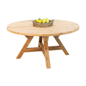 Grace Outdoor Recycled Teak Round Dining Table 160 cm