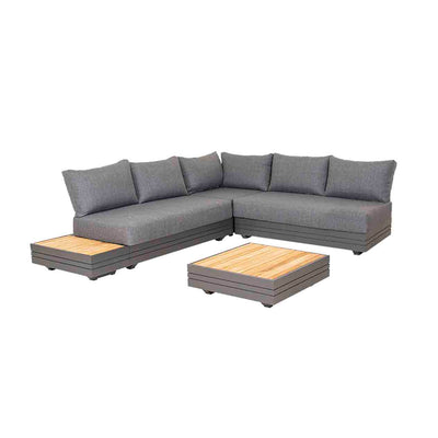 Hannover 5 Seater Outdoor Aluminium Modular Lounge With Coffee Table Outdoor Furniture Outdoor Lounge