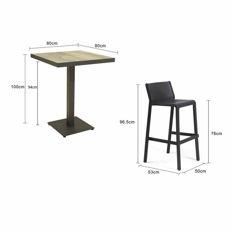 Clifton Table Nardi Trill Stool Outdoor Bar Setting